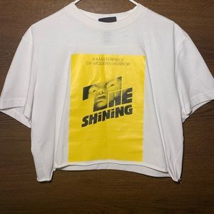 🌈H&M the shining custom crop top white and yellow